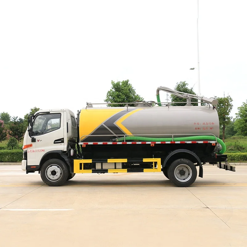 JAC 4x2 Sewage Suction Truck 8CBM Septic Pump Trucks Vacuum High Pressure Tank Truck
