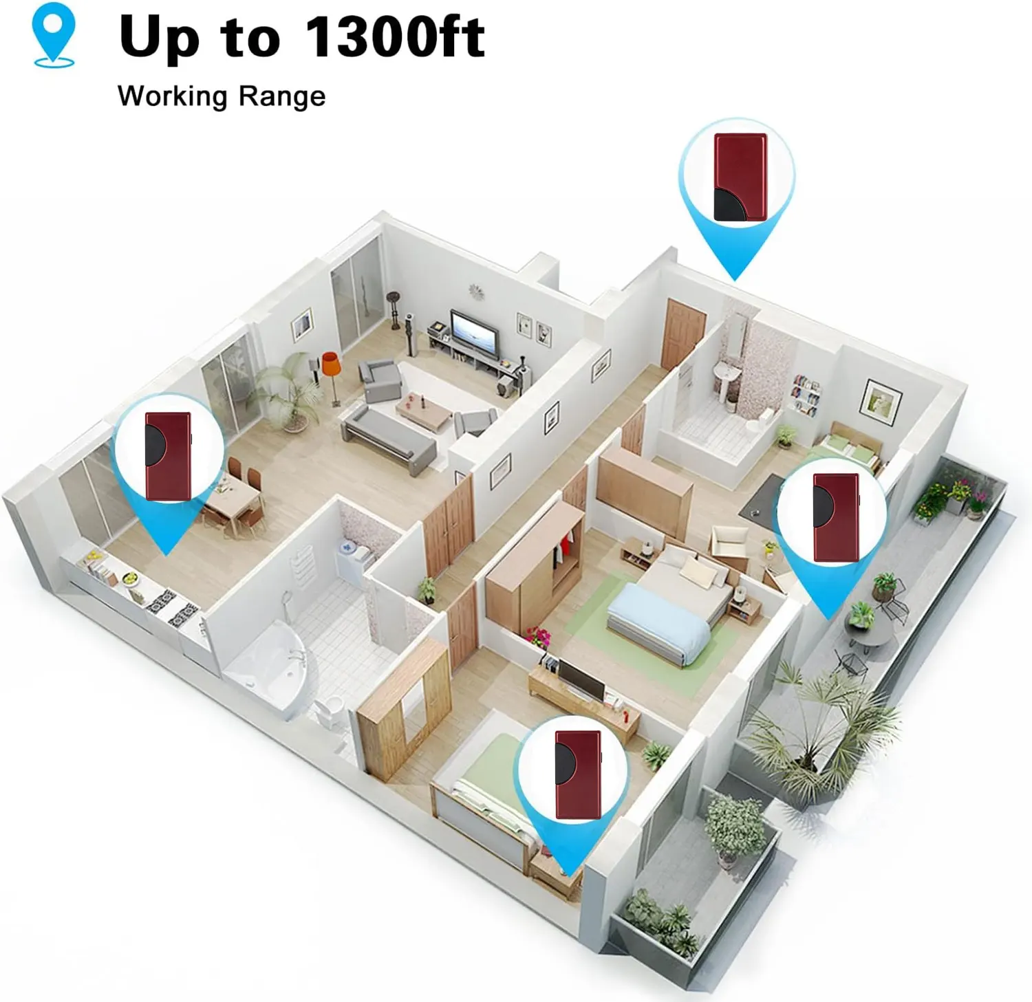 120m Wireless digital door chime 36 musics wireless door bell Waterproof IP 44 Wireless doorbell