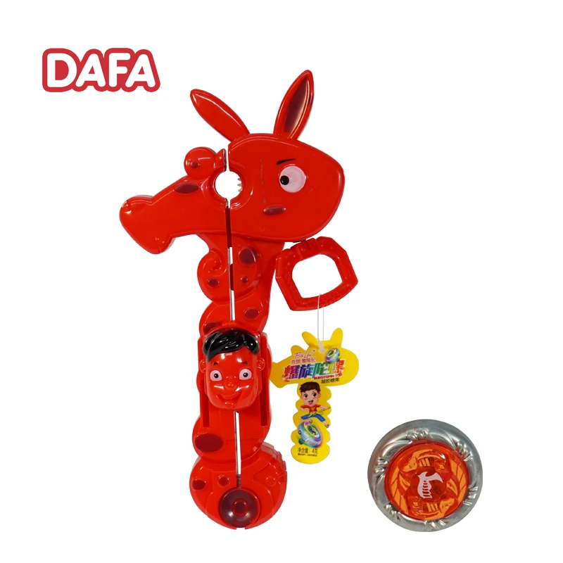 Hot Sale Popular Candy Toys And Surprise Cartoon Spinning Top Toys With Jelly Bean For Kids