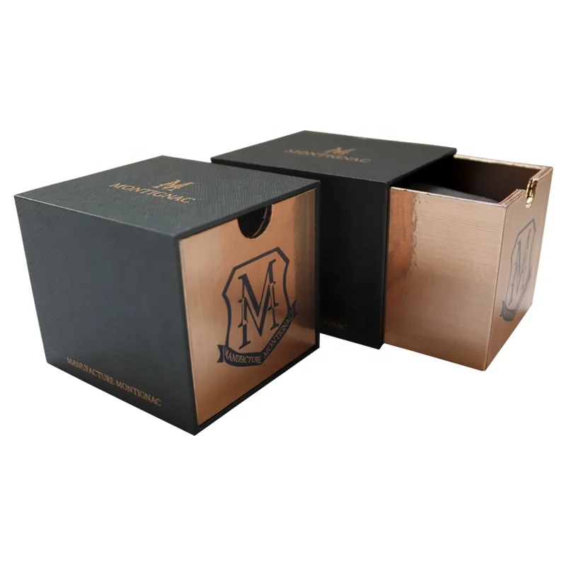 Luxury matchbox style drawer sliding watch packaging box with suede velvet pillow inside