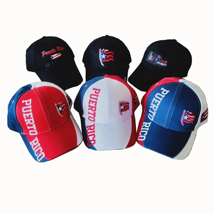 Puerto Rico Flag Baseball Cap 3D Embroidery 6 Panels Cotton USA Brand Sports Caps Hats