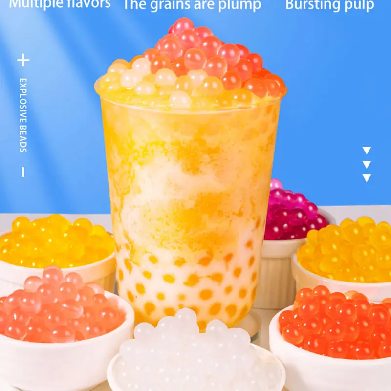 1.3kg wholesale fresh popping boba for drink yogurt popping boba jelly balls for bubble tea