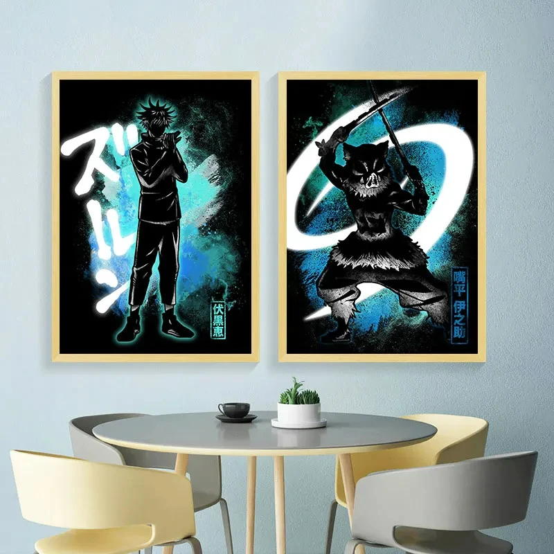 Japanese Anime Poster Figure Canvas Painting Art Wall Picture  Mural Framed Wall Art Hanging Cuadros for kids room Decor