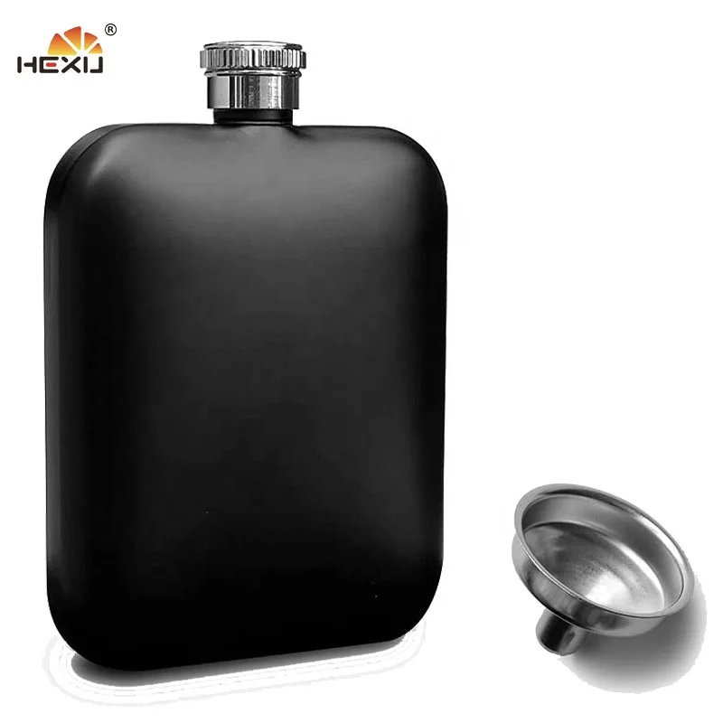Klp Hammer Point Flat Funnel Pocket Hip Flask Alcohol Whiskey Hip Flask