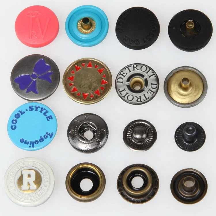 Пользовательский 15 мм пластиковый скрытый латунный пресс-гвоздик, металлическая пружинная защелкивающаяся кнопка