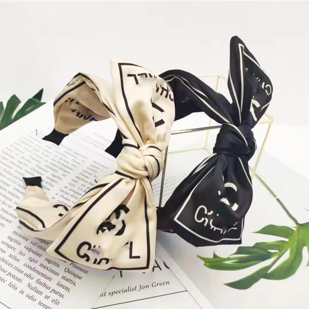 Luxury Designer Elastic Bowknot Hair Hoop Tying Fabric Headband Decoration Fashion C Brand Designer Headbands For Women