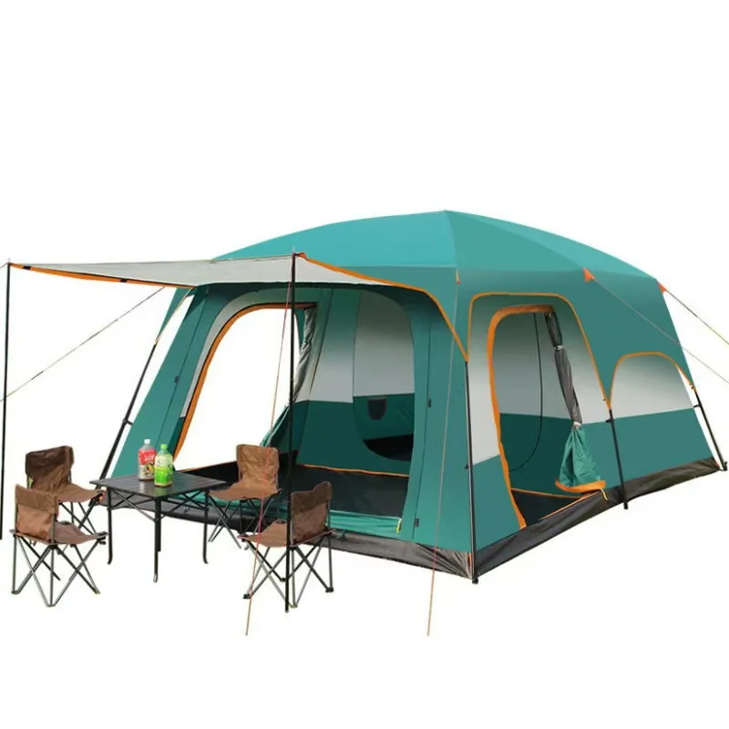 Super size waterproof and insect resistant two-bedroom one-room family holiday beach travel tent 4-6/6-8/8-12 people tent