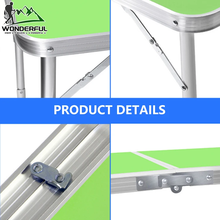 Factory supplier cheap wholesale custom picnic portable aluminum dining outdoor folding table with umbrella hole