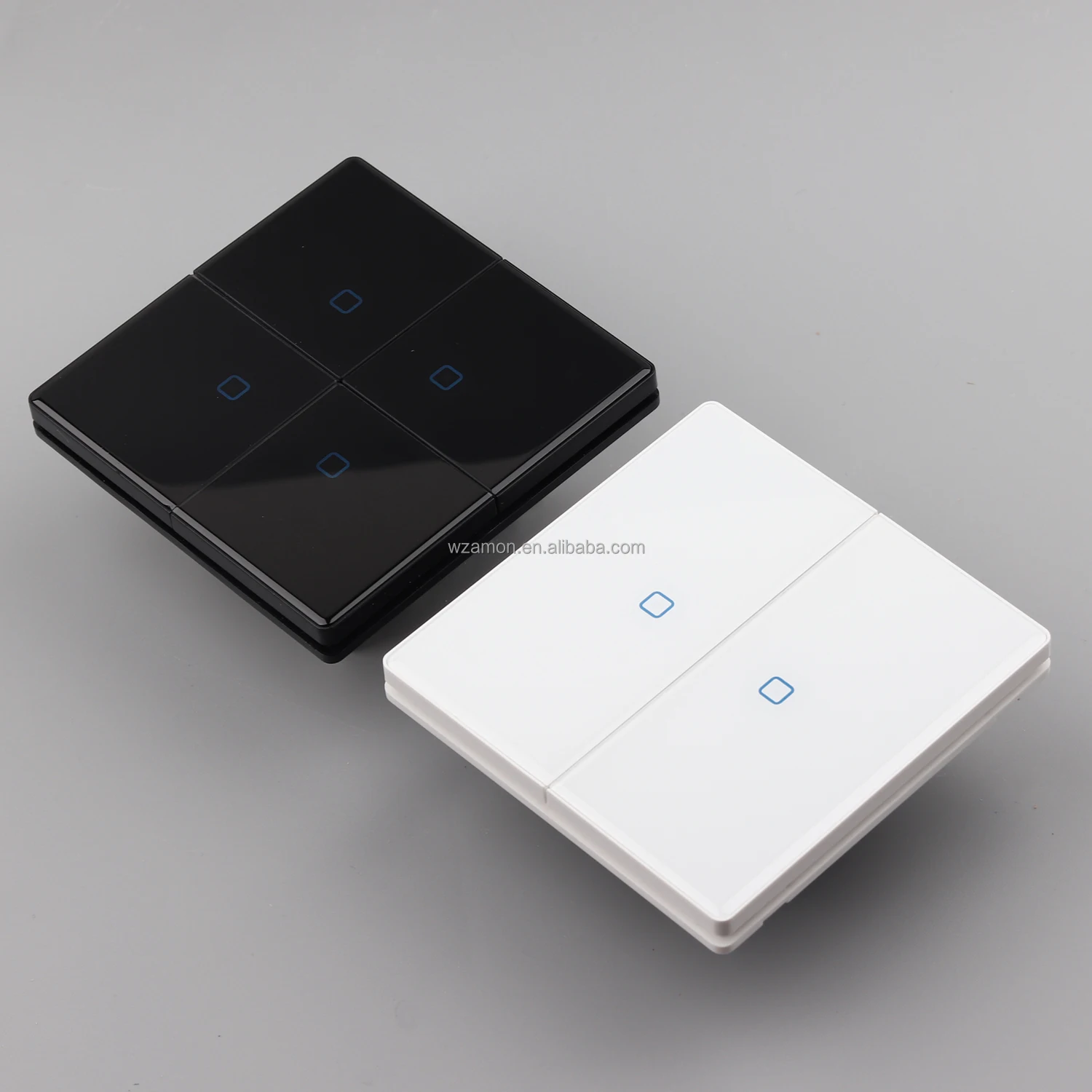 White Acrylic Glass Reset 2 Gang Switch House Power Light Electric Electrical Wall high quality switches