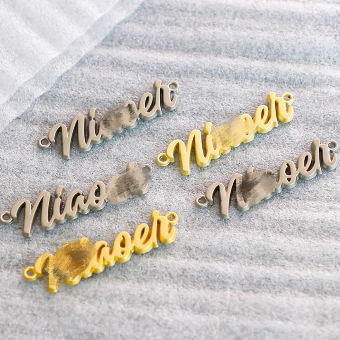 Handbag Accessories Design Metal Label Name Tag Custom Engraved Metal Brand Logo Labels For Handbags