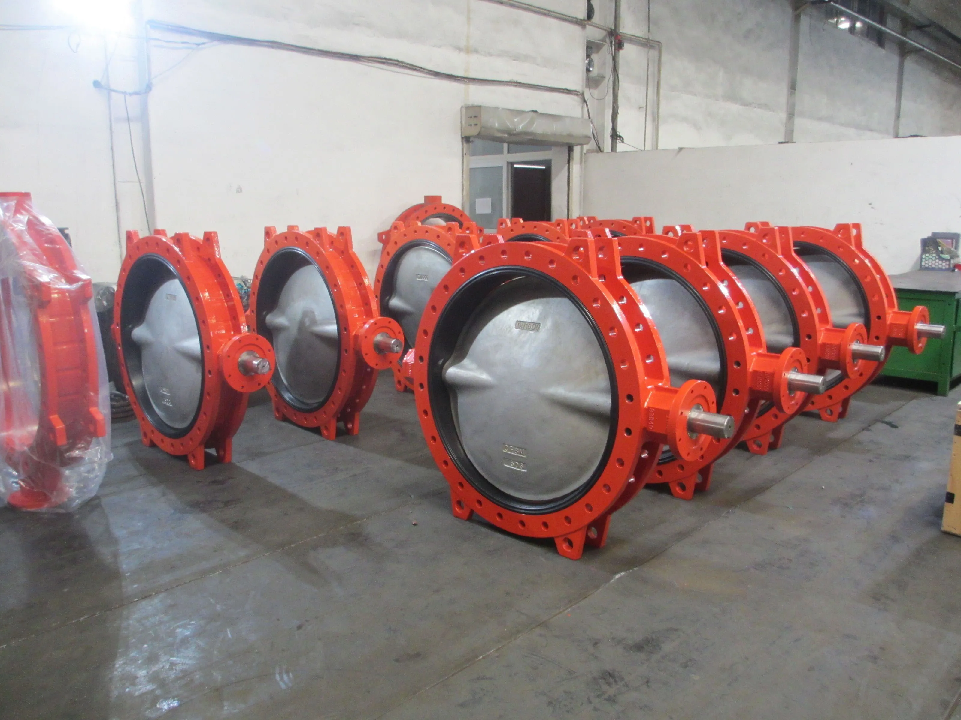 TWS DN1600 PN16 Soft Seal Concentric Double Flanged Butterfly Valve Free Shaft for Actuator
