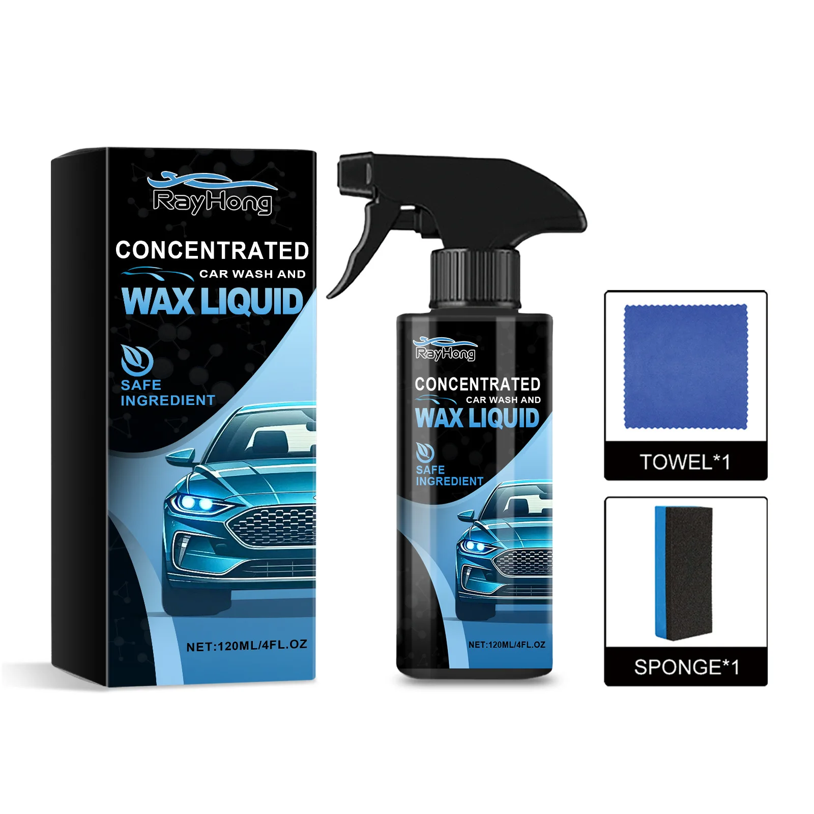 Rayhong car wash liquid suit car cleaning car paint coating tire decontamination renovation maintenance cleaning liquid