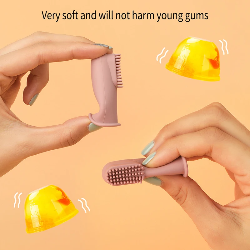 Factory Sale Super Soft Dog Toothbrush Nontoxic Bpa Free Silicone Pet Cat Clean Finger Toothbrush Baby Teethers