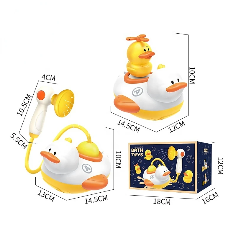 HUADA 2022 Baby Gift Kids Bathroom Bathtub Water Game Electric Duck Toddler Bath Toys Portable Kid Shower Set