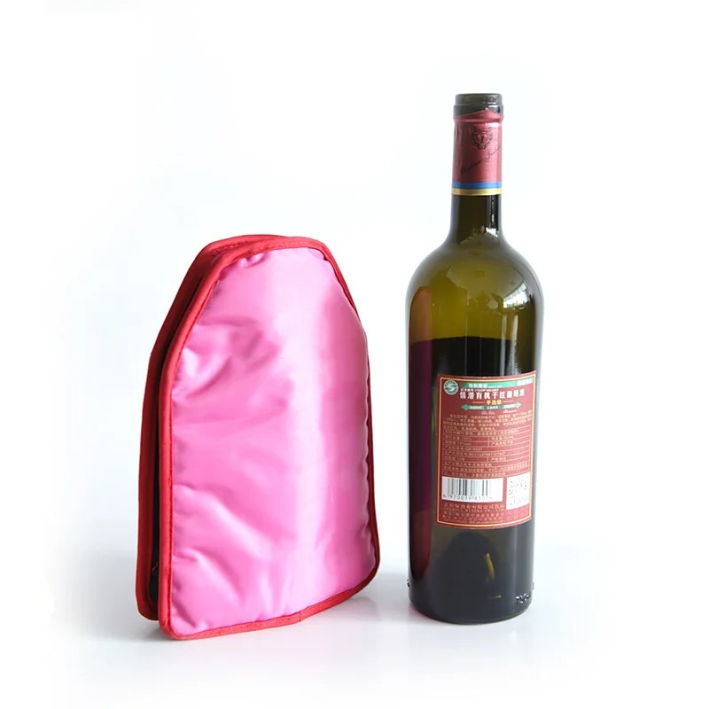Custom logo quick cooling reusable wine ice gel pack chill bag bottle holder cooler sleeve