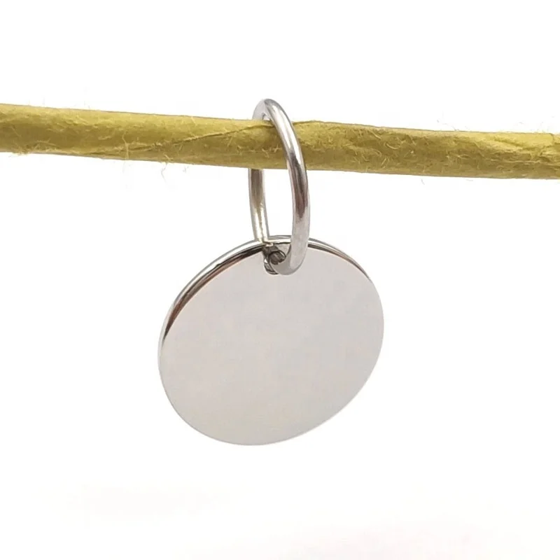 
custom 14mm blank engraved logo charm stainless steel jewelry pendant charms for bracelets and necklaces 
