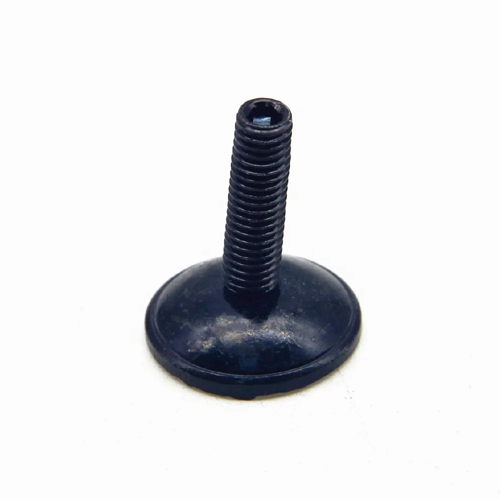
steel black zinc plated glide screw leveling screw height adjustable screw with round base 