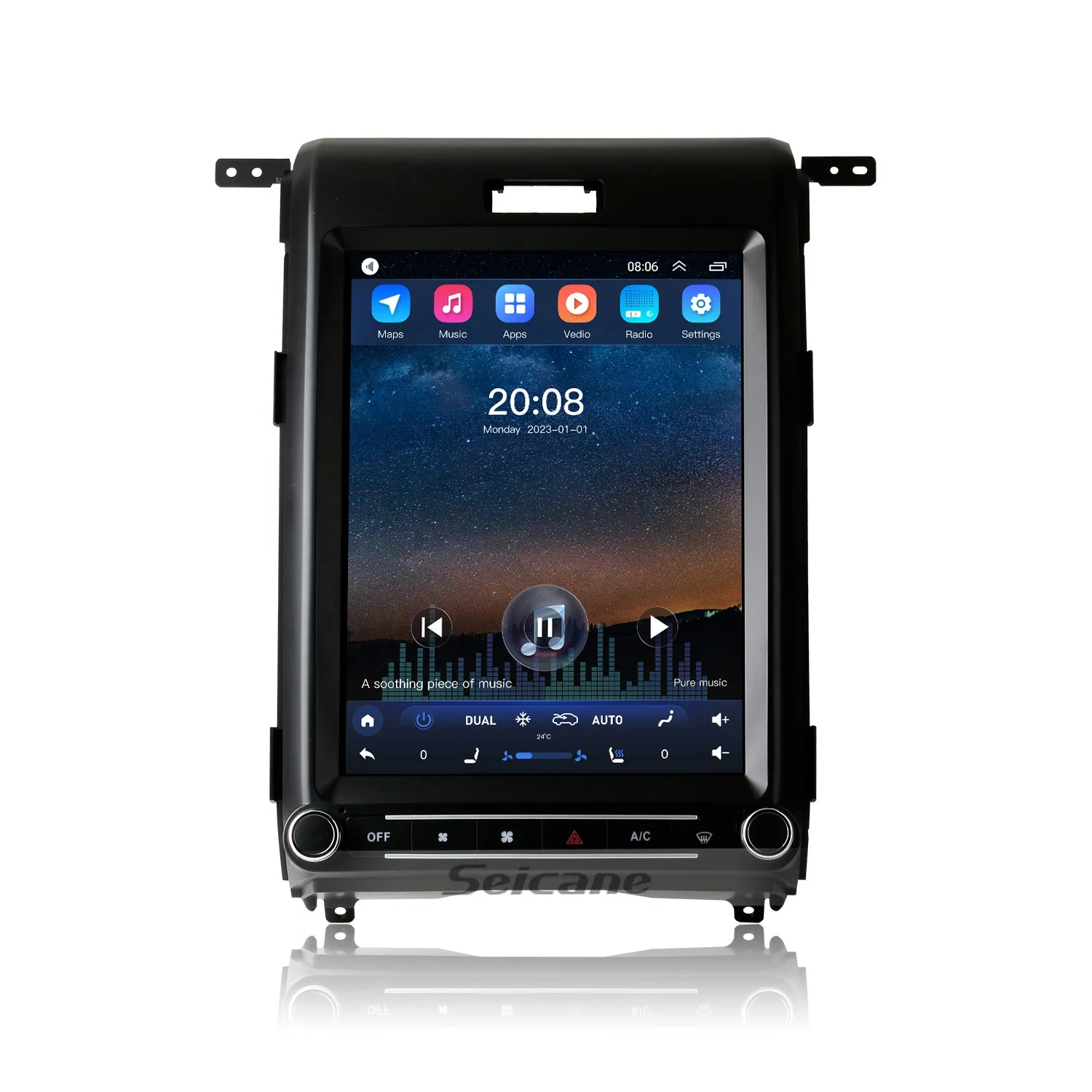 Navihua Car Multimedia Entertainment System Vertical Screen Android Car Radio for Ford F150 2009-2013 Car DVD Player Stereo GPS