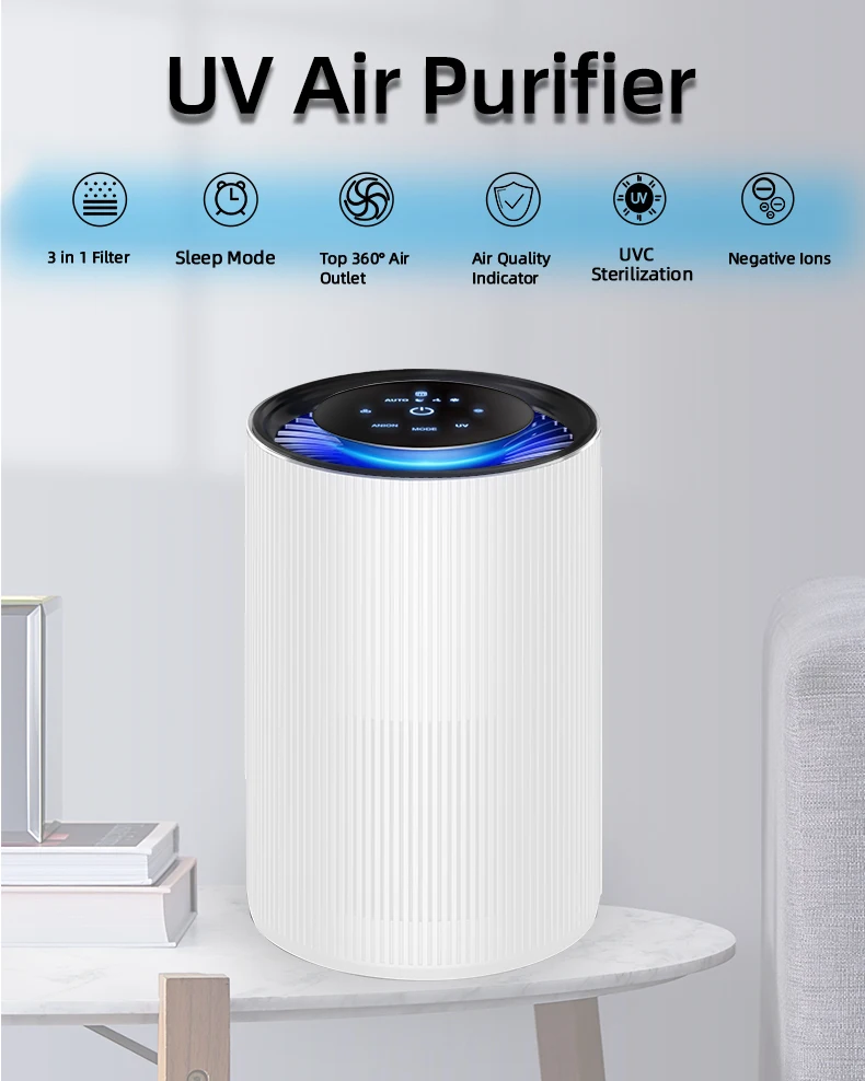 HEPA Filter Air Purifier for Desktop Room Low Noise Low Consumption