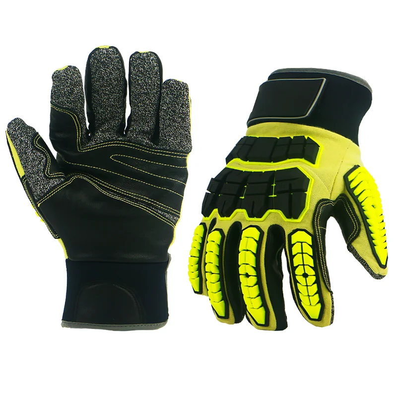 BSP high anti impact gloves oilfield working cotton palm waterproof work safety oil and gas impact gloves