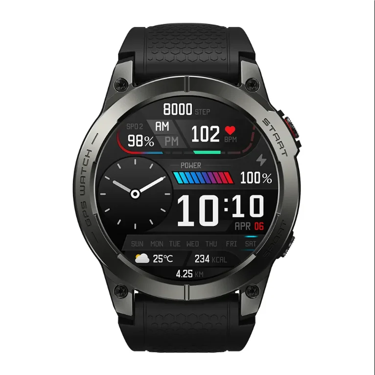 Zeblaze Stratos 3 1 43 'amooled дисплей 466*466 пикселей Встроенный GPS с IP 68 водонепроницаемый смартфон Премиум Смарт-часы