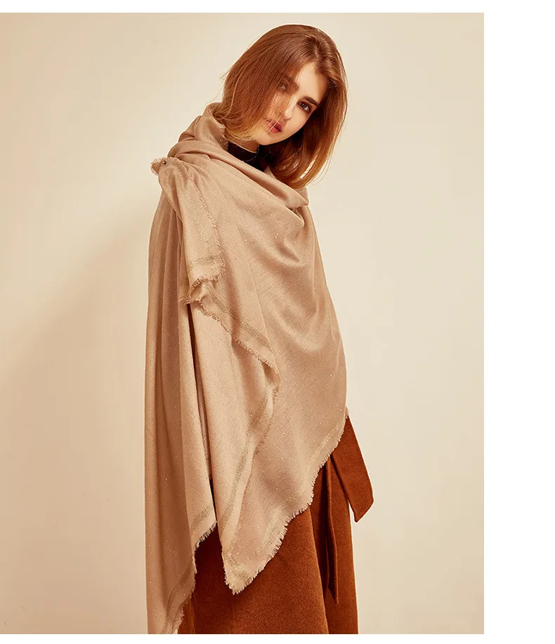 ladies winter australia merino wool scarves shawls stoles custos design embroidery logo luxury wool pashmina scarf for women