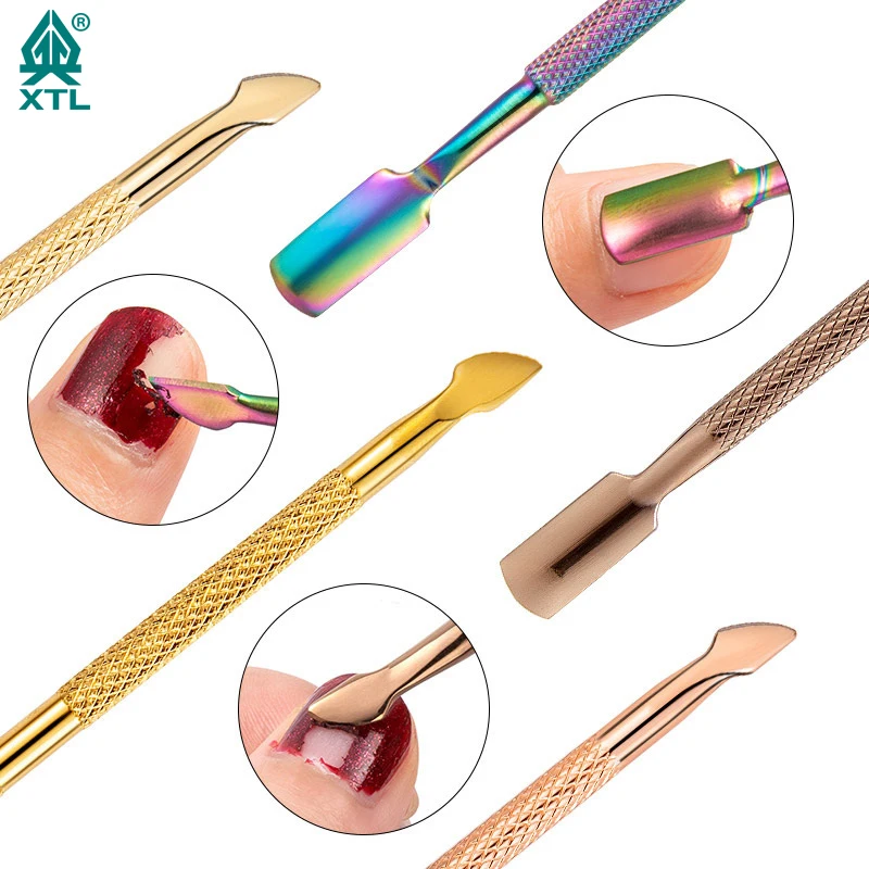 Double Sides Nail Cuticle Pusher Stainless Steel Nail Polish Remover Manicure Pedicure Cleaner Care Tool For Nail Art Salons
