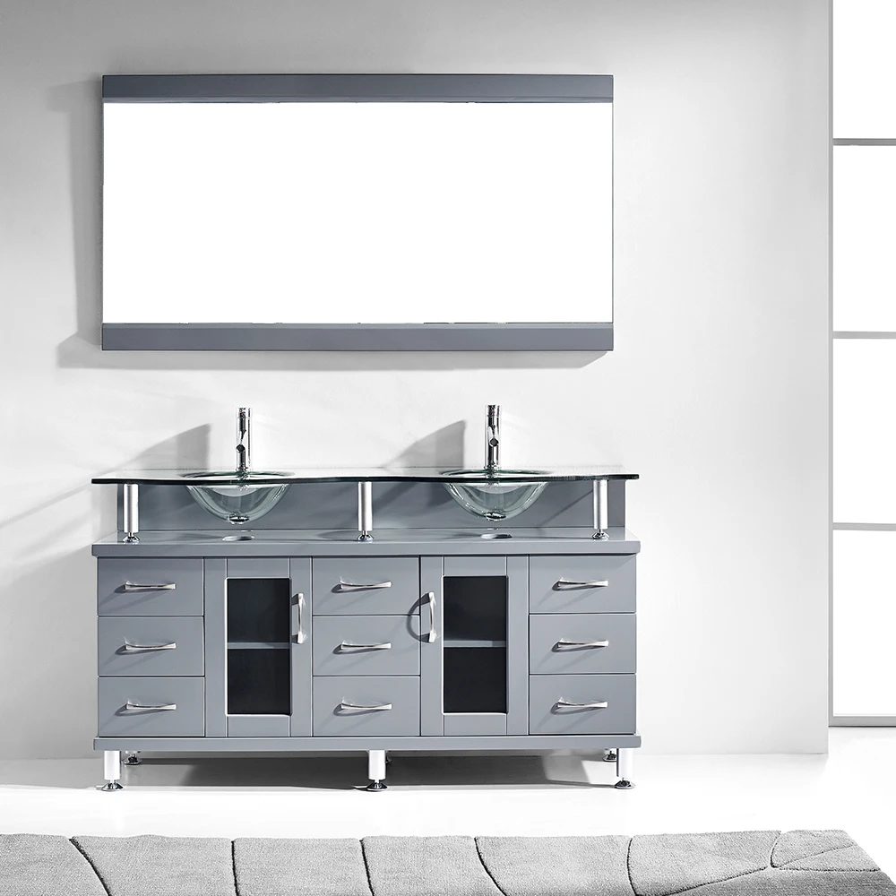 Glossy Glass Free Standing Bathroom Furniture