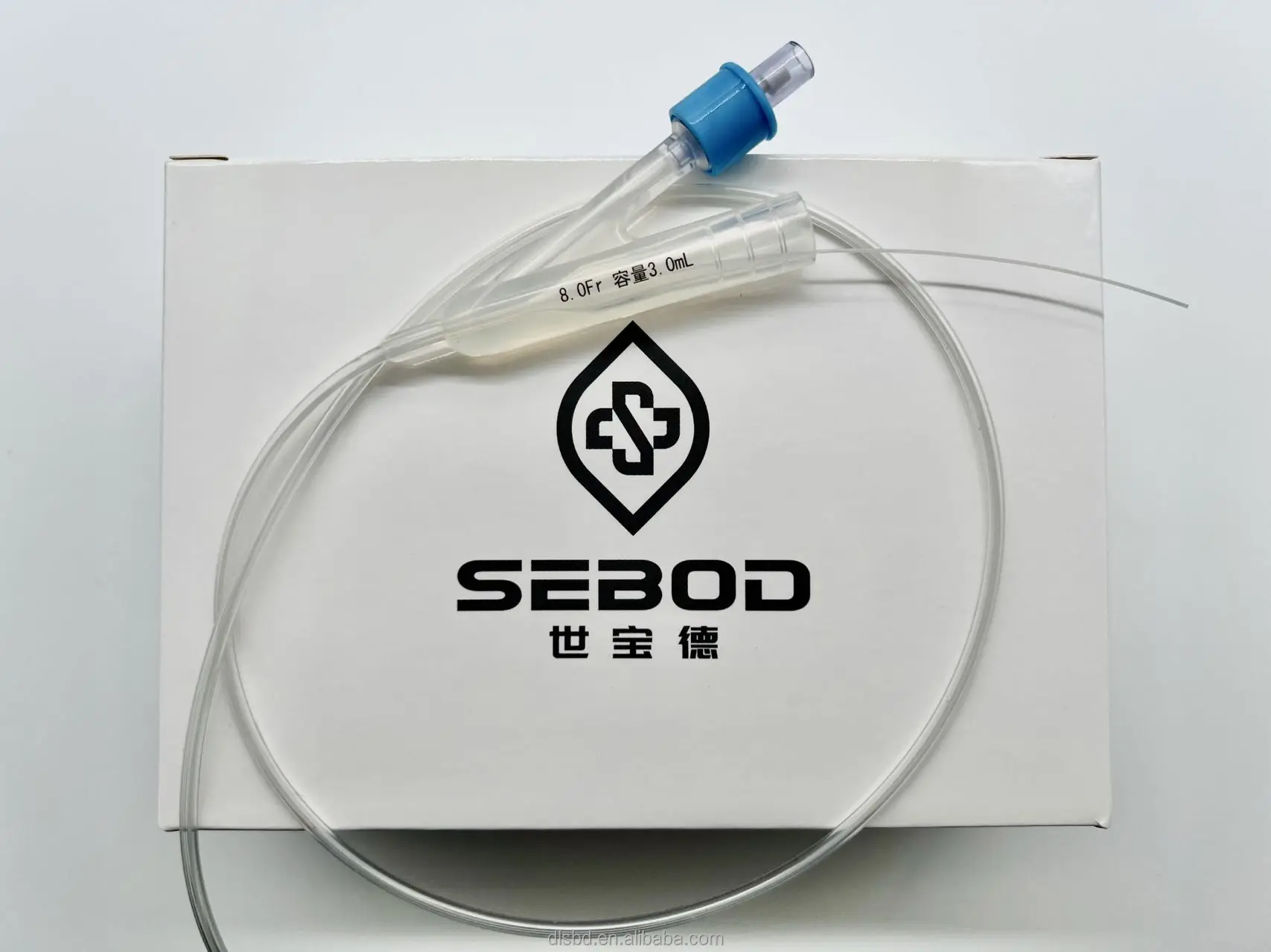 8.0Fr L-600mm silicone double chamber balloon catheter with guide wire