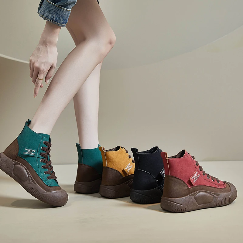 Small Tall Martin Boots Women's Winter Short Boots Thick Sole High Top Women's Shoes Anti Slip