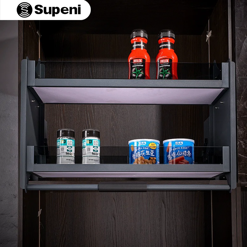 Supeni Kitchen Cupboard Door Space Organizer Ball Bearing Slider Pull Out Pantry Vertical Slim Kitchen Rolling Pantry Storage