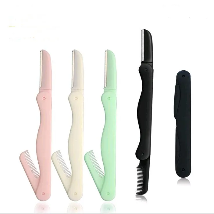 
Folding Eyebrow Razor with Comb Stainless Steel Blade Eyebrow Remover Microblade Eyebrow Pen 