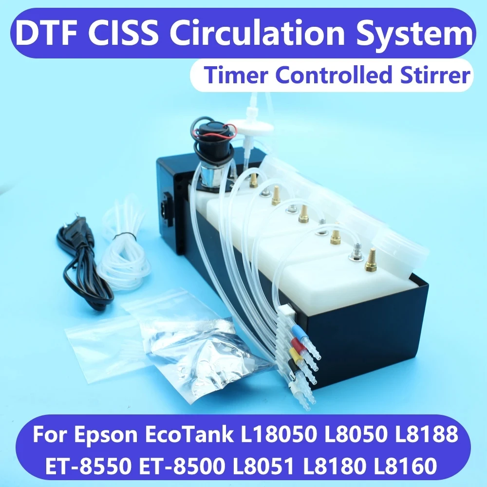 L18050 DTF Ciss Kit L8050 Ink Circulation System Kits DTF Device For Epson L1800 L800 L805 XP600 DTF Printer White Ink Stirrer