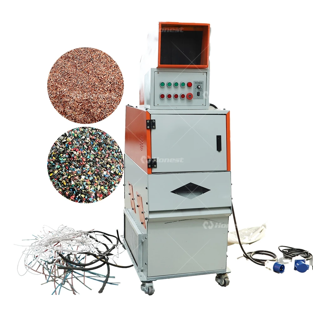 Scrap Metal Shredders Copper Wire Recycling Cable Granulator Machine 50-80Kg/h Copper And Aluminum Separating Machine