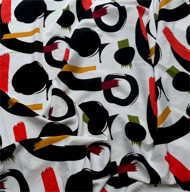 Wholesale  Printed Stretch 100d Four Way Woven Polyester Spandex Crepe Polyester Fabric for Women Dress