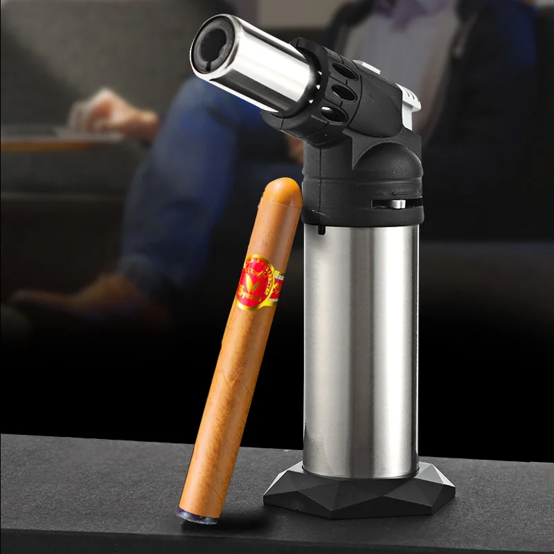GF-911 Hot selling home use blow stainless steel butane smoking cigar torch lighter