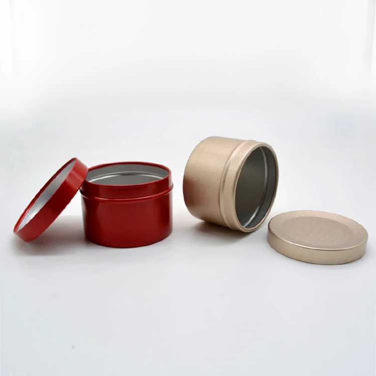 Custom logo 50ml D50*H35mm aluminum metal can for cosmetic container candles metal tin can jars