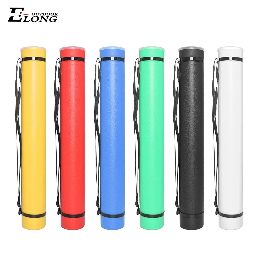 Red Color Arrow Tube Quiver Plastic Material Extendible and Telescopic Adjustable Back Strap Simple Roll Arrow Carrier Holder