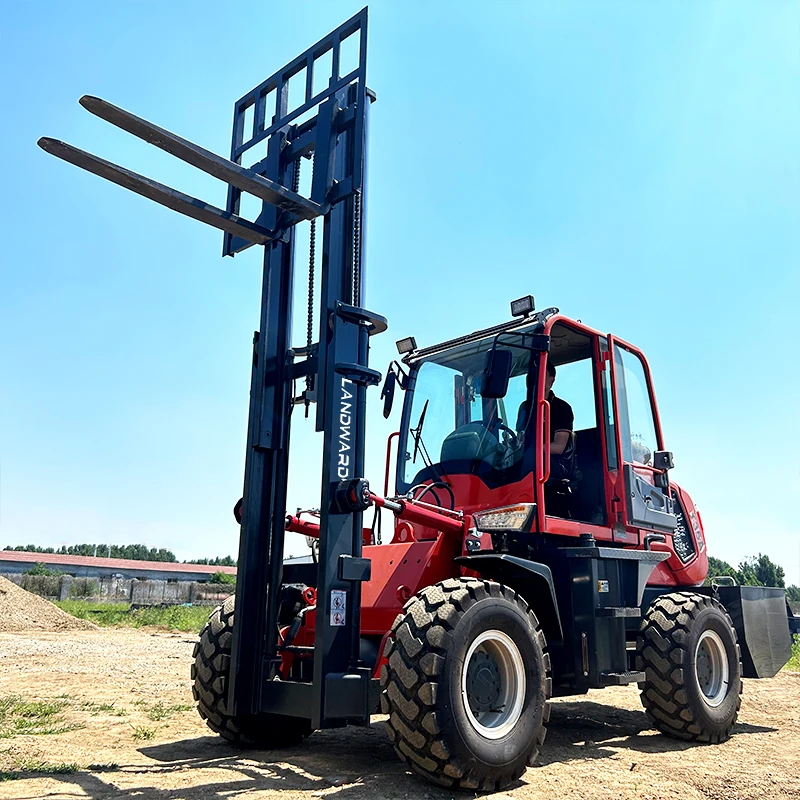 Factory Direct Sale 1 Ton 2 Ton 4 Ton All Terrain Off-Road Forklift Cheap Price For Sale
