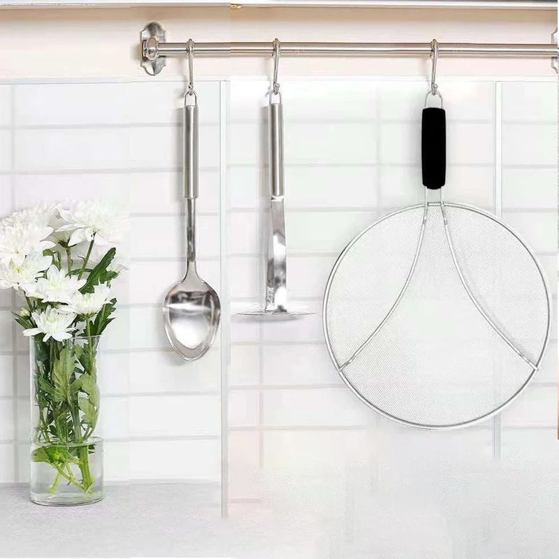 
Splatter Screen for Frying Pan Large Stainless Steel Grease Guard Shield and Catcher Splash cover 25-33cm 