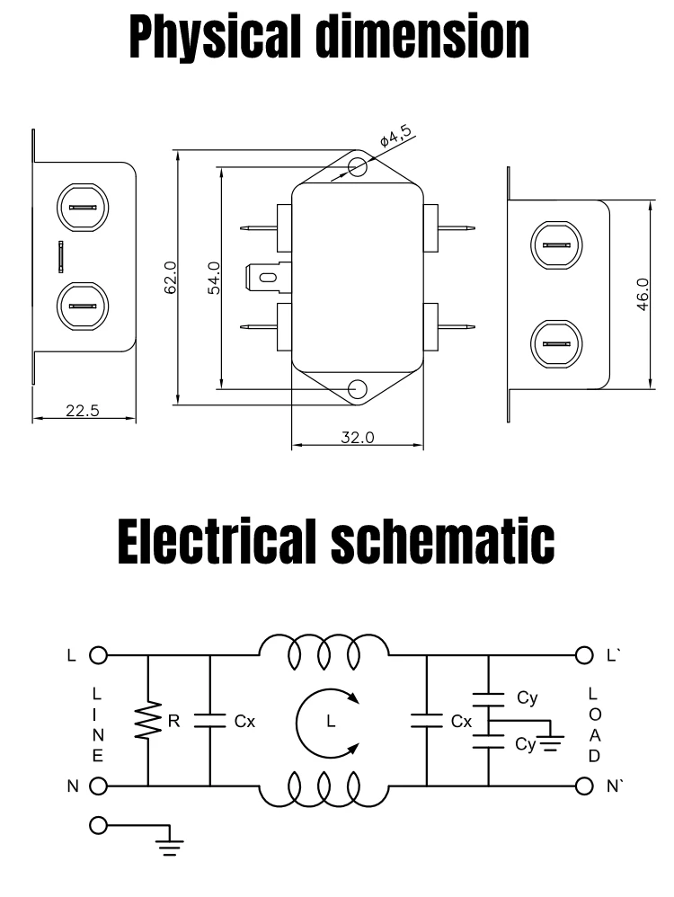 EMI Filter Manufacturers Produce High Quality Power Line Filters 1A~10A Single Phase EMI Filters