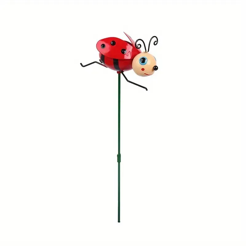 Металлическая божья коровка, уличное украшение, внутренний сад, двор, газон, двор, сад, украшение для насекомых, открытый сад