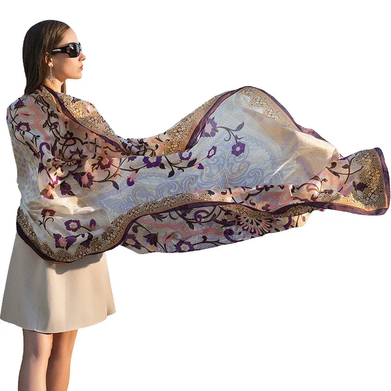 
New Spring Fashion Luxury Pure Silk Scarf Shawl Long Size Stole Hijab For Women 
