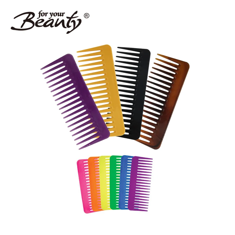 Popular Salon Plastic Detangler Wide Tooth Rake Flat Top Volumizing Comb