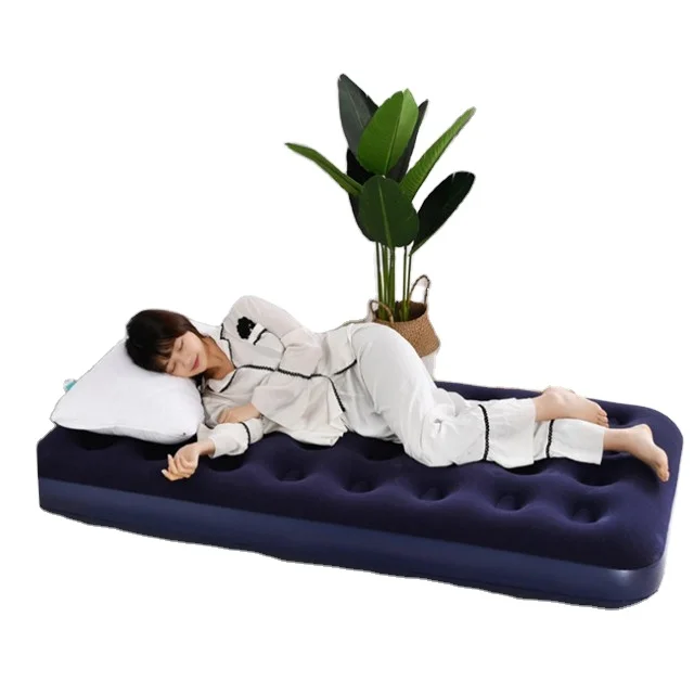 New Style Promotional Inflatable PVC Flocked Mattress Air bed for Single or Double Adult