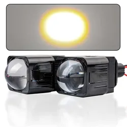 Auto LED Headlights1.5-Inch Matrix Dual Lens Square H4 Projector CSP 6000K Laser Headlight Bulb
