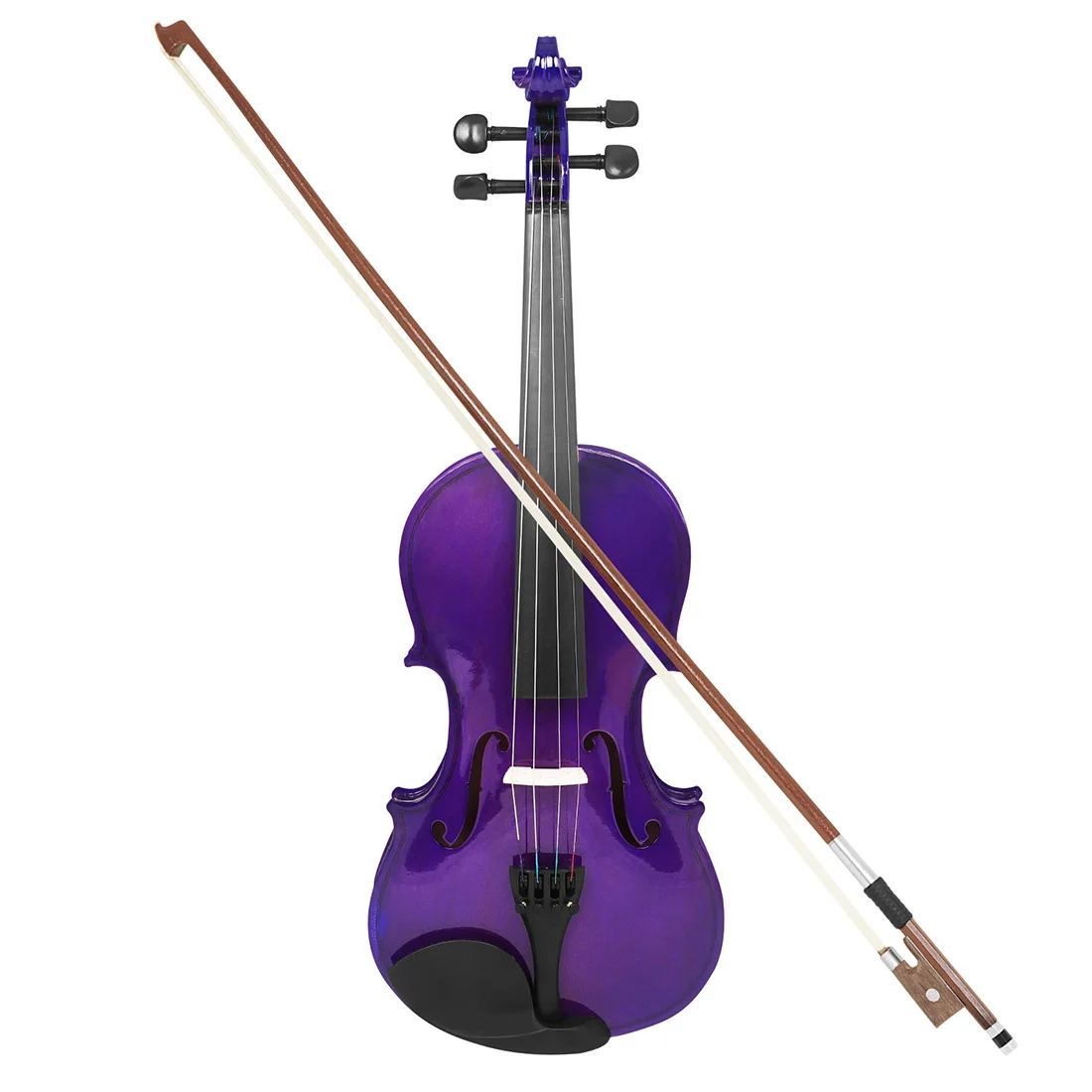 Wholesale solid wood violin for kids beginner practice colorful customizable