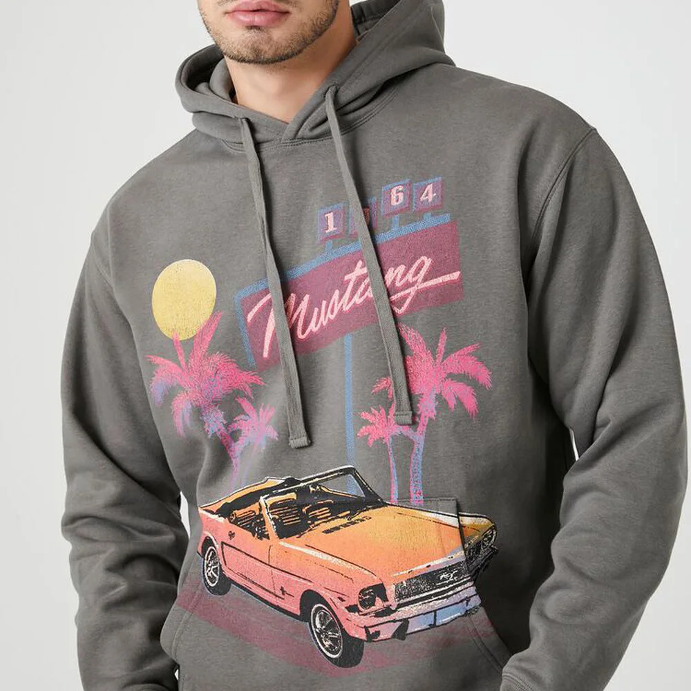 2024 Latest Design Accept Custom OEM High Quality 1964 Mustang Drawstring Hoodie