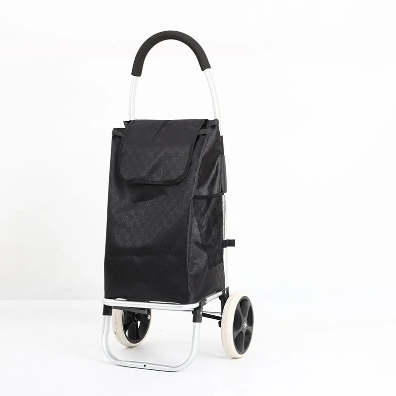 Black Shopping Grocery Foldable Cart, Big Capacity Grocery Folding Cart Carton Plastic Tianyu 2 EVA Wheels Customized Colors 500