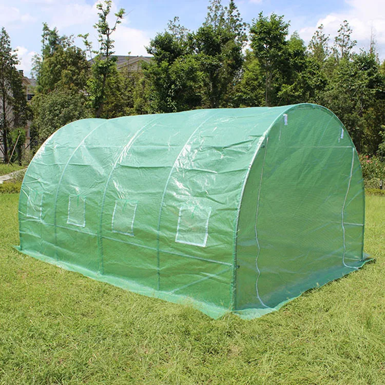 TSLP108 indoor type solar polytunnel greenhouse-12m2 Green PE mesh fabric 140g/m2 UV protected greenhouse